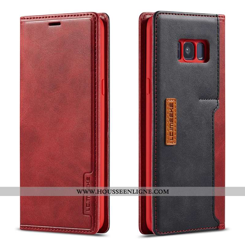 Étui Samsung Galaxy S8+ Cuir Véritable Housse Coque Membrane Bleu Marin Pu Tempérer Bleu Foncé