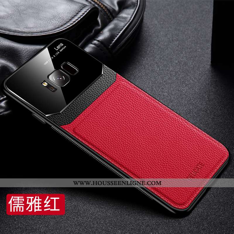 Étui Samsung Galaxy S8 Cuir Véritable Tendance Tissu Silicone Modèle Fleurie Fluide Doux Tout Compri