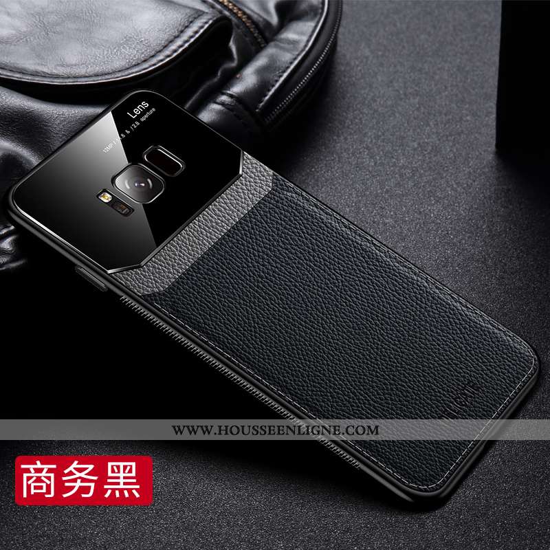 Étui Samsung Galaxy S8 Cuir Véritable Tendance Tissu Silicone Modèle Fleurie Fluide Doux Tout Compri