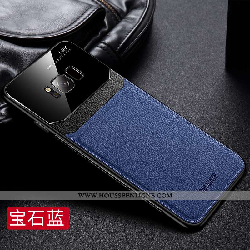 Étui Samsung Galaxy S8 Cuir Véritable Tendance Tissu Silicone Modèle Fleurie Fluide Doux Tout Compri