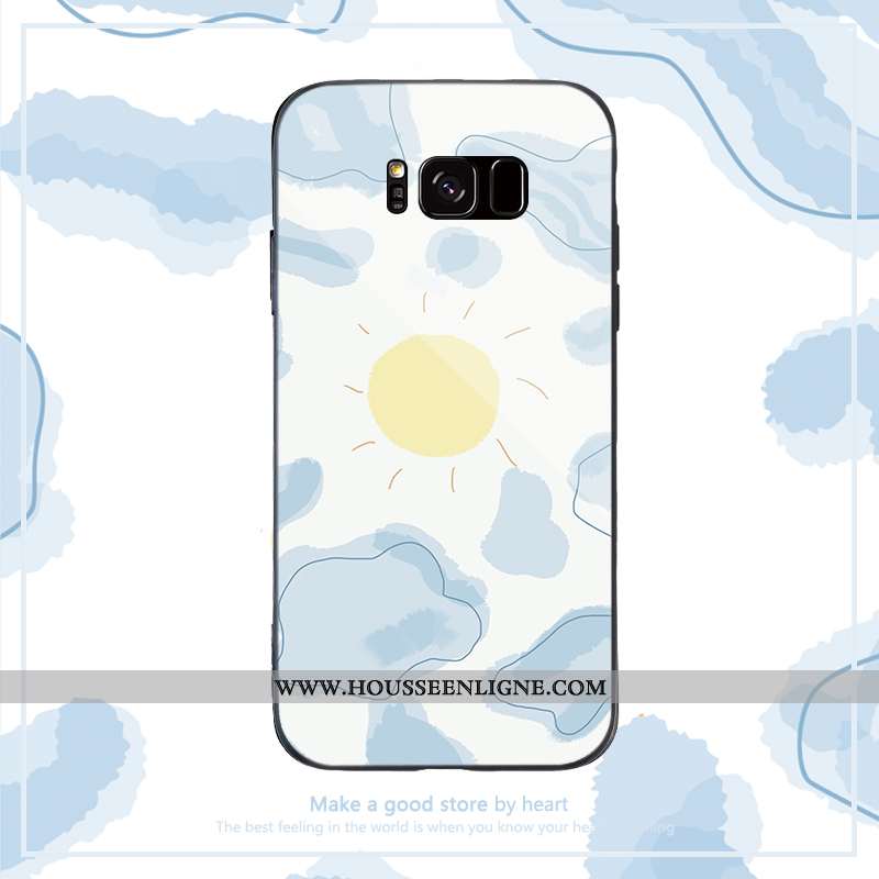 Étui Samsung Galaxy S8 Dessin Animé Tendance Coque Bleu Simple Silicone Net Rouge