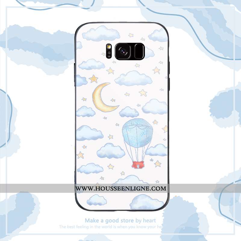 Étui Samsung Galaxy S8 Dessin Animé Tendance Coque Bleu Simple Silicone Net Rouge