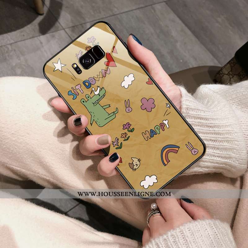 Étui Samsung Galaxy S8 Dessin Animé Tendance Coque Bleu Simple Silicone Net Rouge