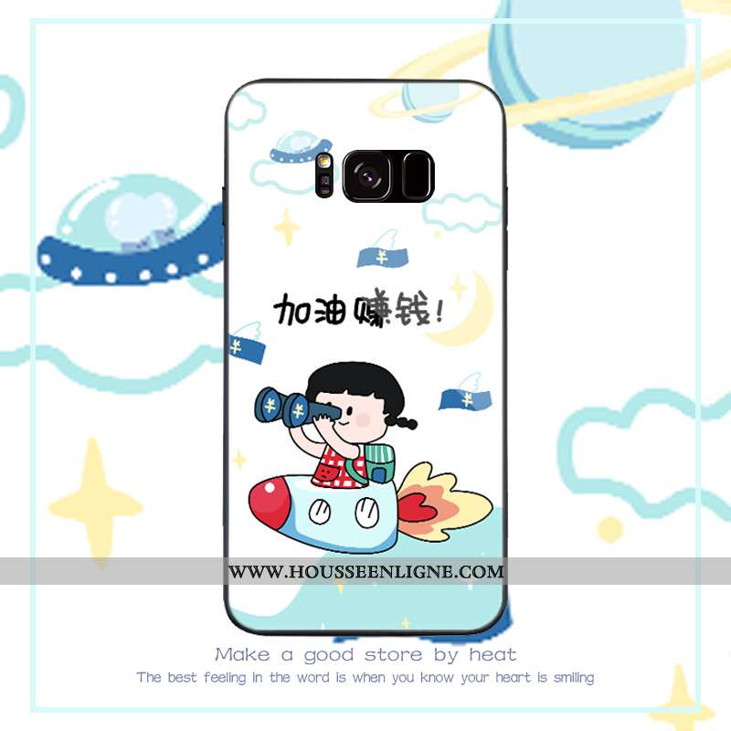Étui Samsung Galaxy S8 Dessin Animé Tendance Coque Bleu Simple Silicone Net Rouge