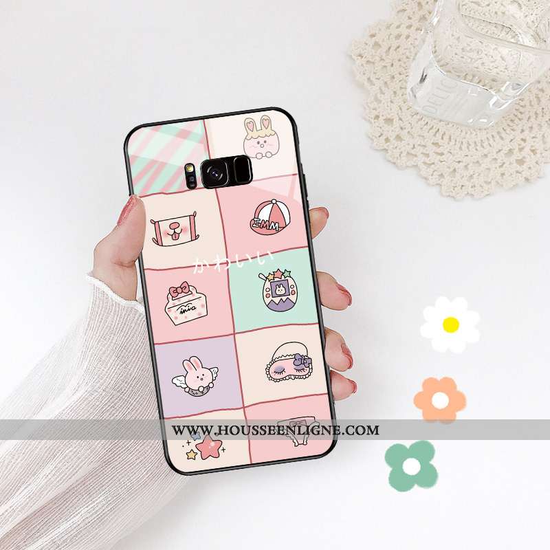 Étui Samsung Galaxy S8 Dessin Animé Tendance Coque Bleu Simple Silicone Net Rouge