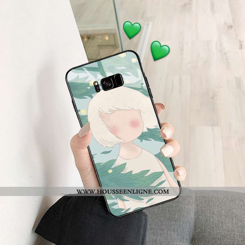 Étui Samsung Galaxy S8 Dessin Animé Tendance Coque Bleu Simple Silicone Net Rouge