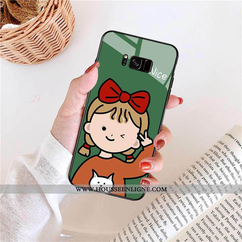 Étui Samsung Galaxy S8 Dessin Animé Tendance Coque Bleu Simple Silicone Net Rouge