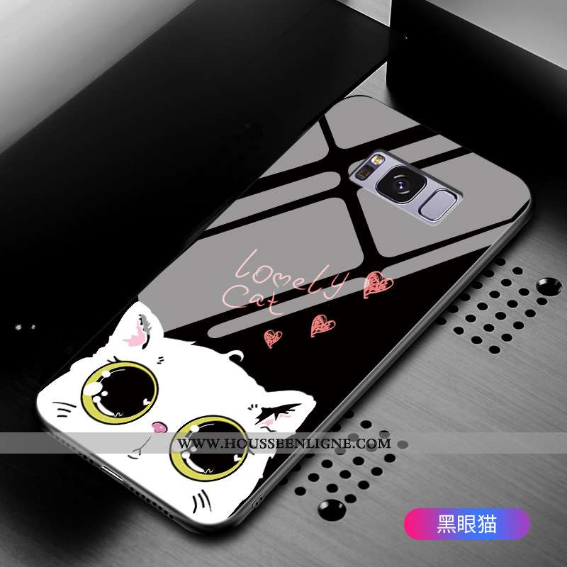 Étui Samsung Galaxy S8+ Dessin Animé Tendance Verre Noir Étoile Tout Compris Protection