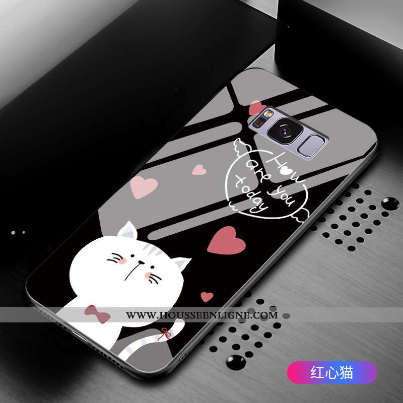 Étui Samsung Galaxy S8+ Dessin Animé Tendance Verre Noir Étoile Tout Compris Protection