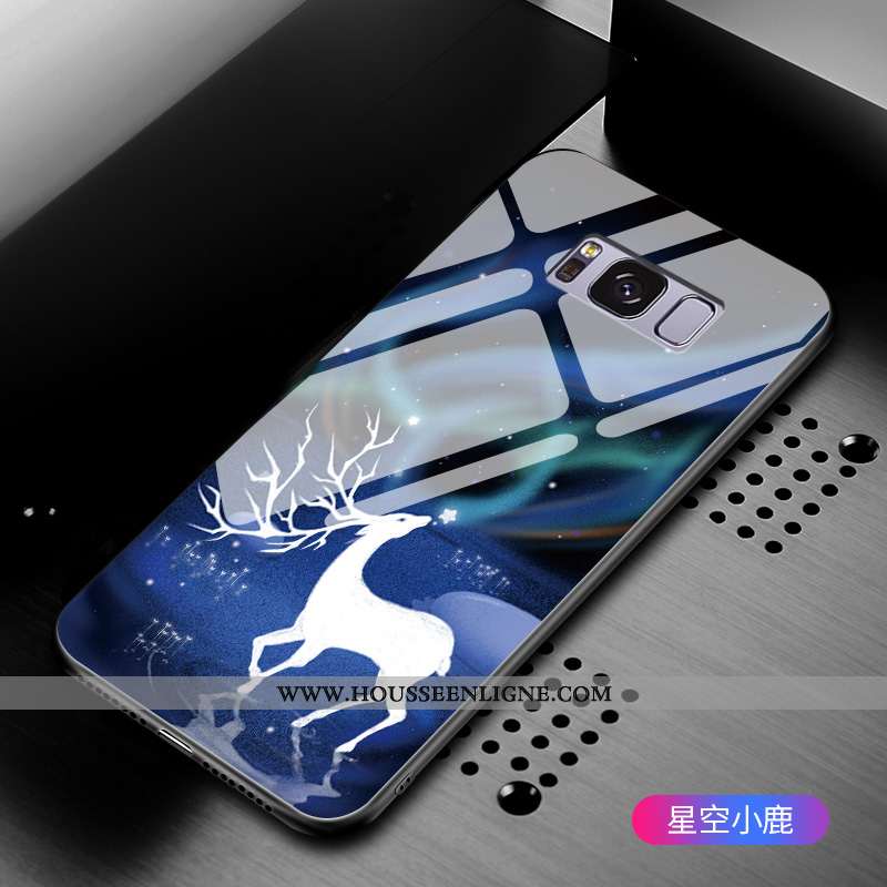 Étui Samsung Galaxy S8+ Dessin Animé Tendance Verre Noir Étoile Tout Compris Protection