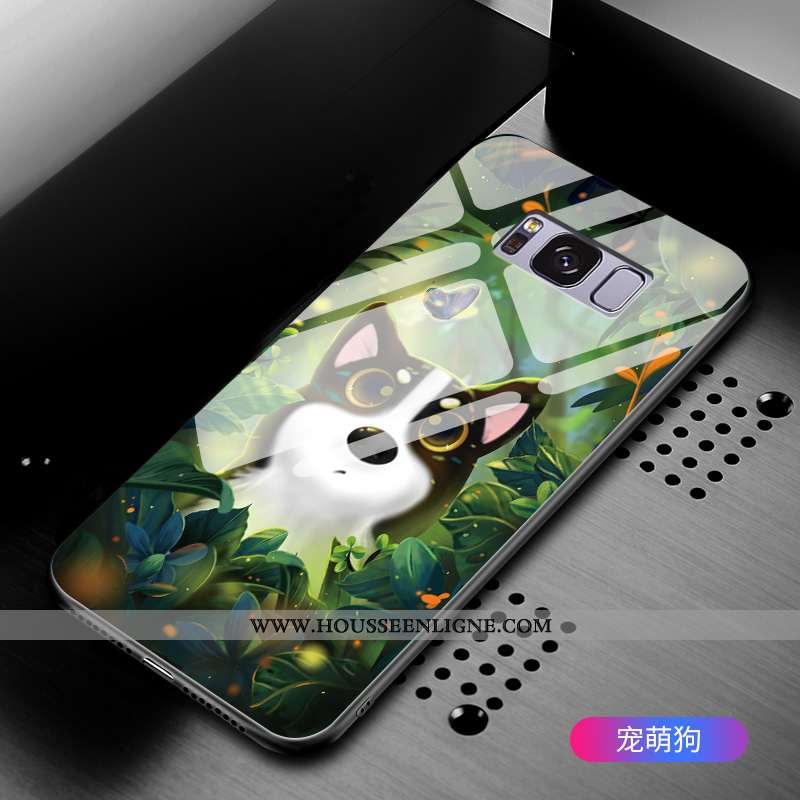 Étui Samsung Galaxy S8+ Dessin Animé Tendance Verre Noir Étoile Tout Compris Protection