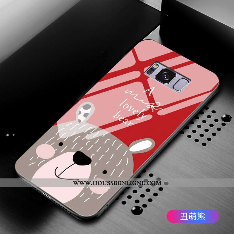 Étui Samsung Galaxy S8+ Dessin Animé Tendance Verre Noir Étoile Tout Compris Protection