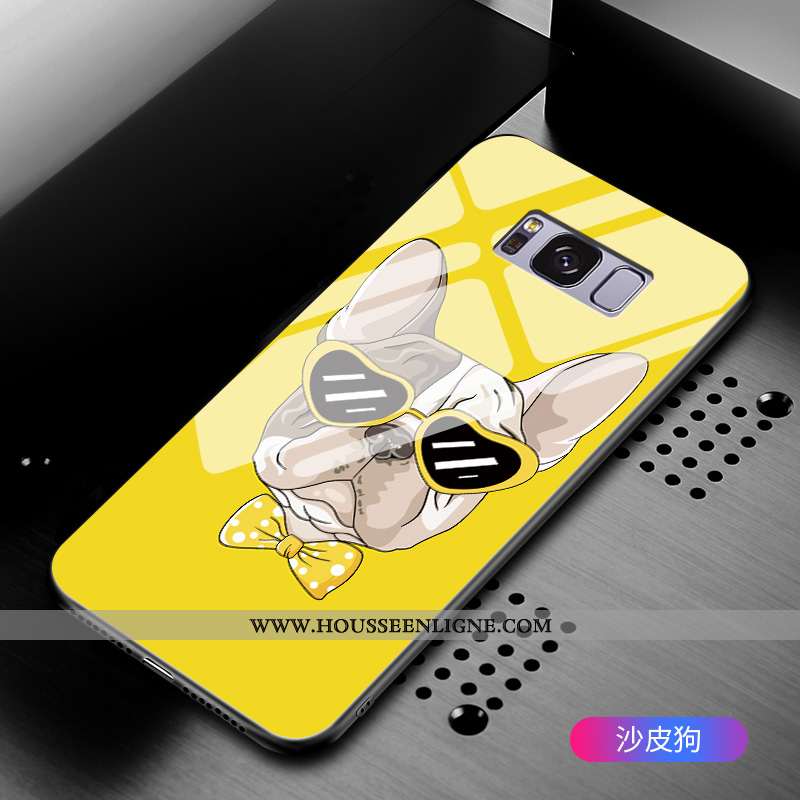 Étui Samsung Galaxy S8+ Dessin Animé Tendance Verre Noir Étoile Tout Compris Protection