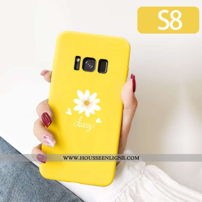 Étui Samsung Galaxy S8 Délavé En Daim Personnalité Créatif Légères Charmant Tendance Pu Jaune