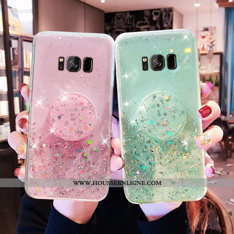 Étui Samsung Galaxy S8+ Fluide Doux Mode Luxe Protection Cristal Vert Verte