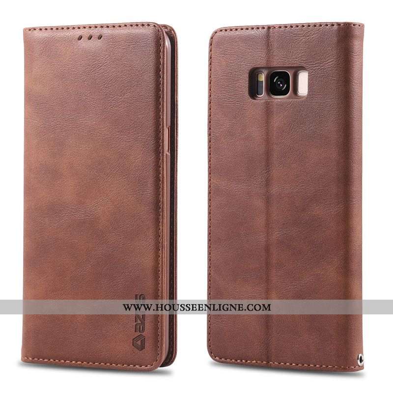 Étui Samsung Galaxy S8+ Fluide Doux Protection Tout Compris Noir Cuir Housse Portefeuille