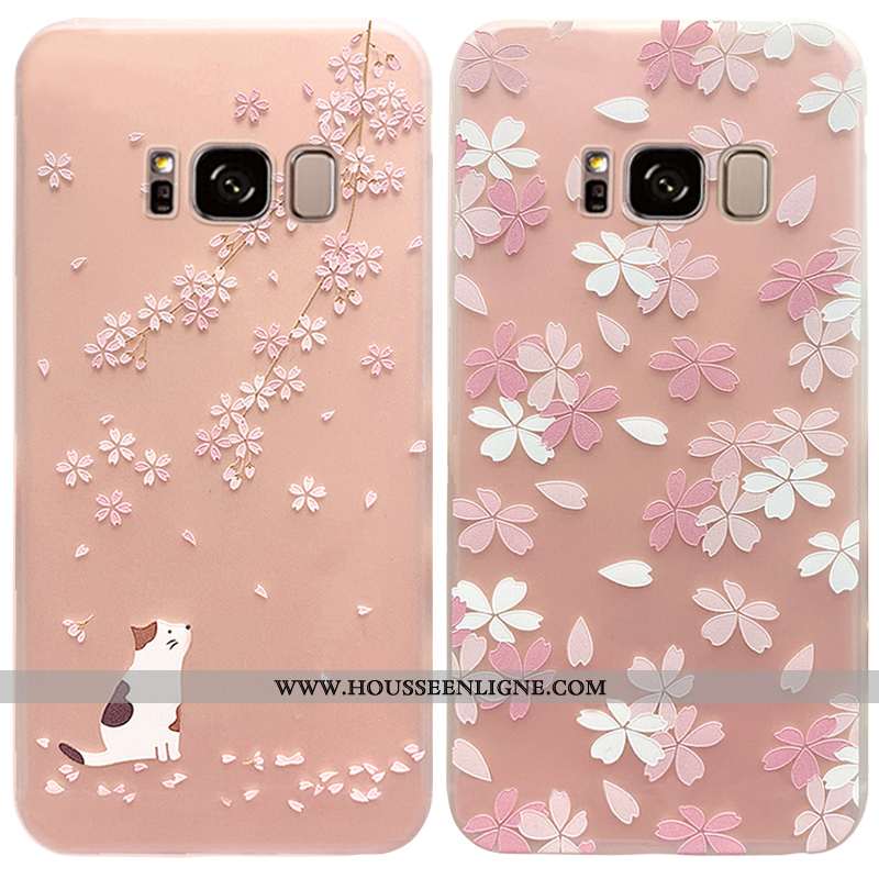Étui Samsung Galaxy S8 Fluide Doux Silicone Nouveau Transparent Petit Net Rouge Ultra Rose