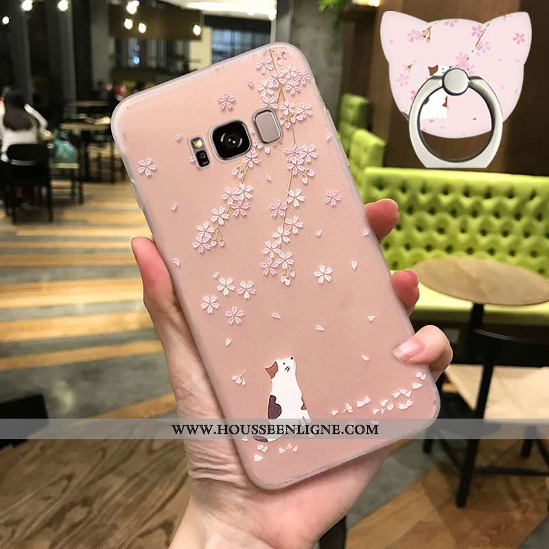 Étui Samsung Galaxy S8 Fluide Doux Silicone Nouveau Transparent Petit Net Rouge Ultra Rose