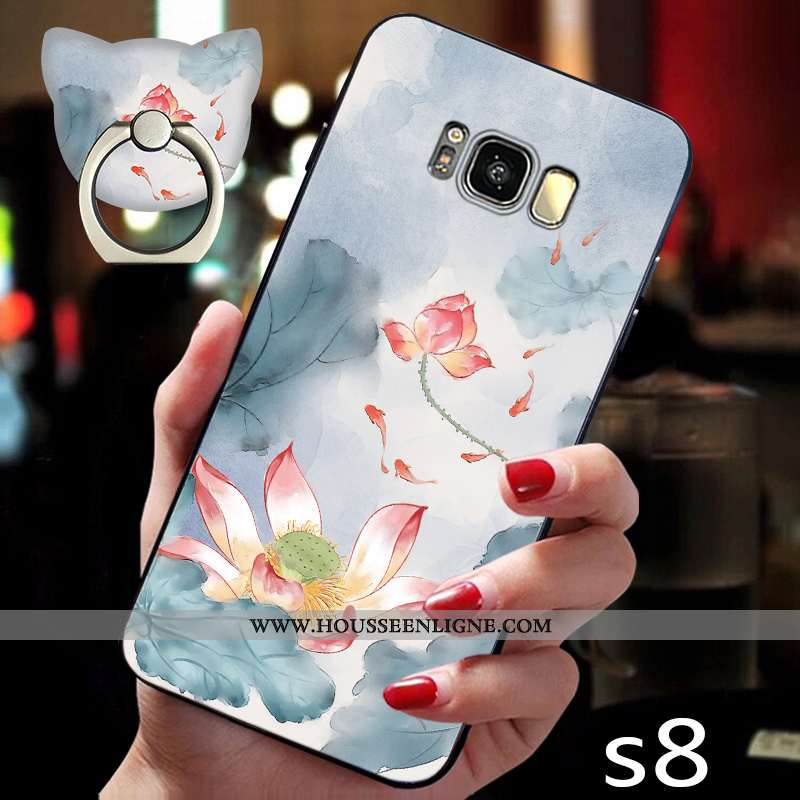 Étui Samsung Galaxy S8 Fluide Doux Silicone Étoile Créatif Protection Incassable Bleu