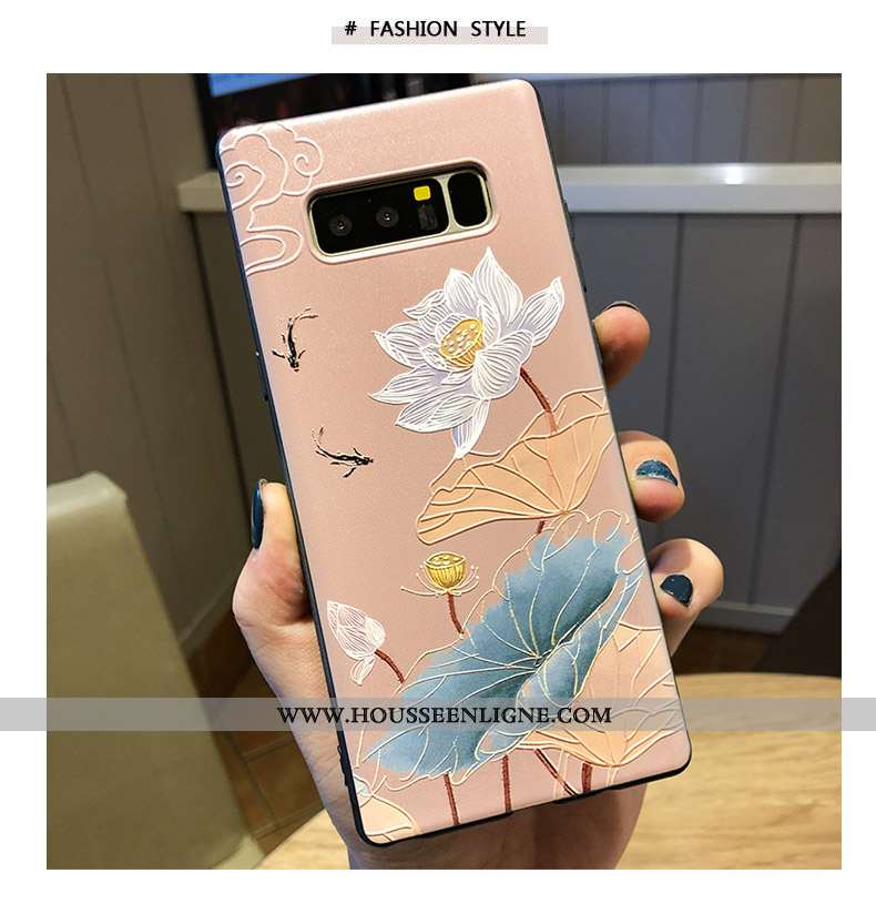 Étui Samsung Galaxy S8 Gaufrage Cou Suspendu Téléphone Portable Anneau Style Chinois Protection Bleu