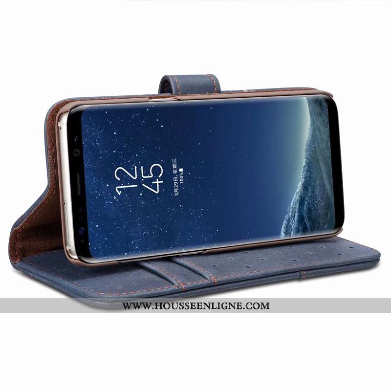Étui Samsung Galaxy S8+ Protection Cuir Véritable Luxe Incassable Téléphone Portable Étoile Tout Com