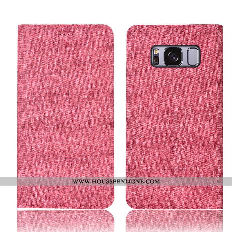 Étui Samsung Galaxy S8+ Protection Cuir Étoile Lin Housse Incassable Bleu