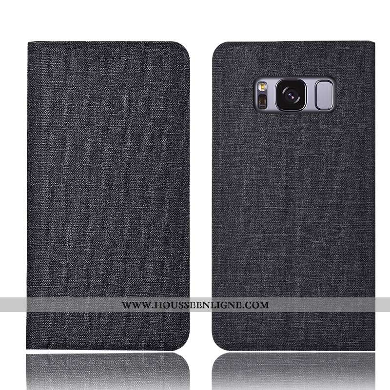 Étui Samsung Galaxy S8+ Protection Cuir Étoile Lin Housse Incassable Bleu