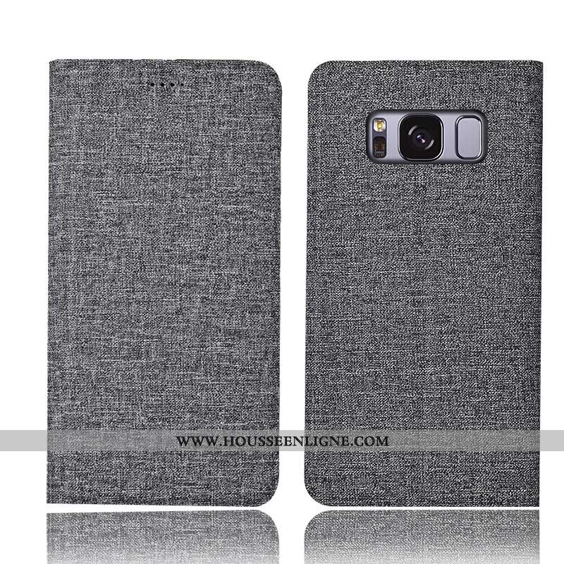 Étui Samsung Galaxy S8+ Protection Cuir Étoile Lin Housse Incassable Bleu