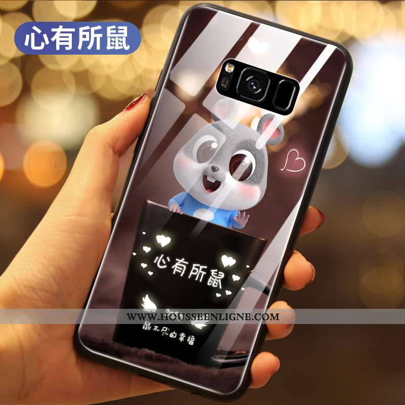 Étui Samsung Galaxy S8+ Protection Verre Coque Rouge Étoile Silicone