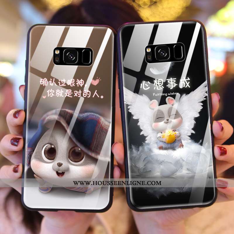 Étui Samsung Galaxy S8+ Protection Verre Coque Rouge Étoile Silicone