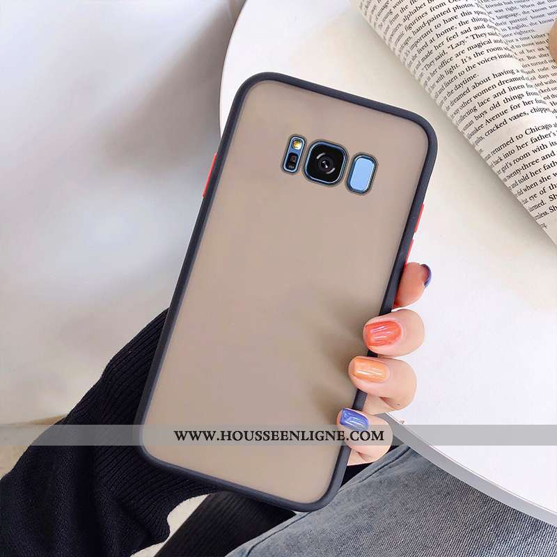 Étui Samsung Galaxy S8 Transparent Délavé En Daim Coque Bordure Fluide Doux Silicone Étoile Rouge