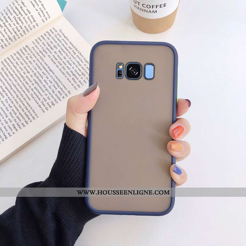 Étui Samsung Galaxy S8 Transparent Délavé En Daim Coque Bordure Fluide Doux Silicone Étoile Rouge