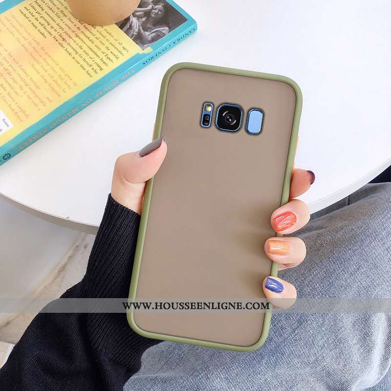 Étui Samsung Galaxy S8 Transparent Délavé En Daim Coque Bordure Fluide Doux Silicone Étoile Rouge