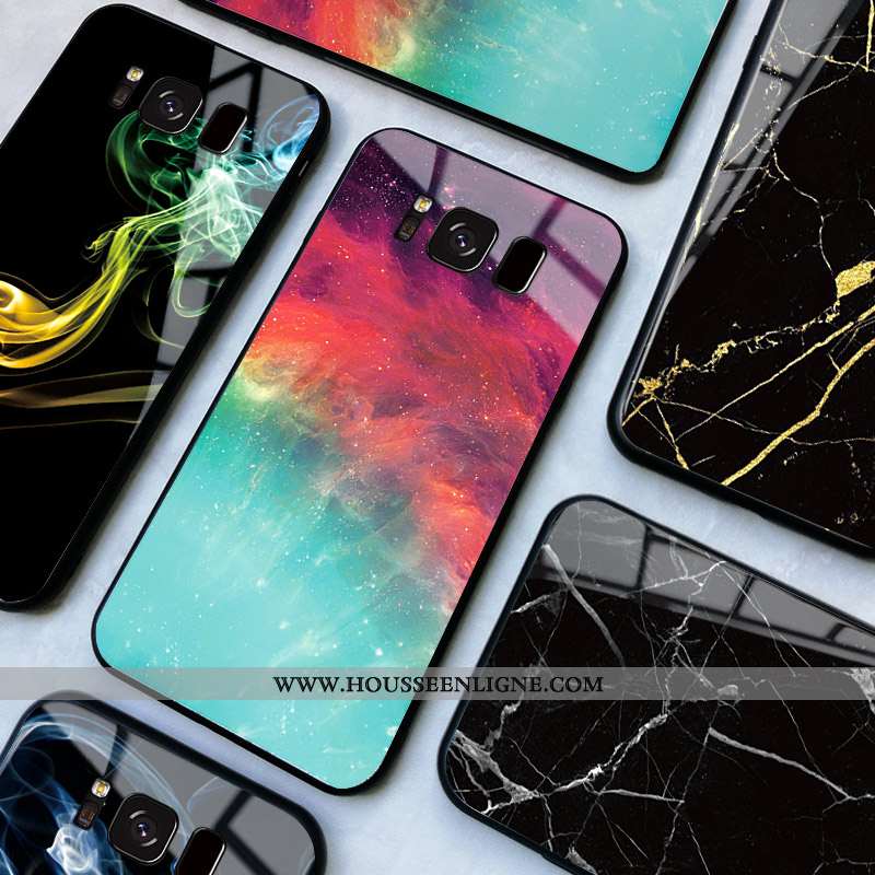 Étui Samsung Galaxy S8 Verre Personnalité Simple Créatif Difficile Coque Incassable Noir