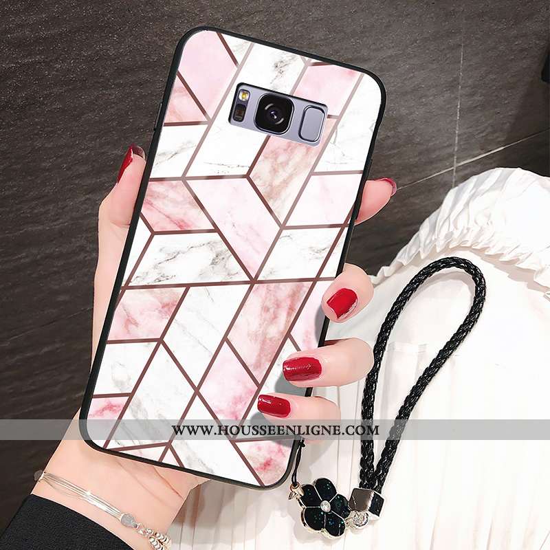 Étui Samsung Galaxy S8 Verre Personnalité Téléphone Portable Tendance Incassable Modèle Fleurie Vert