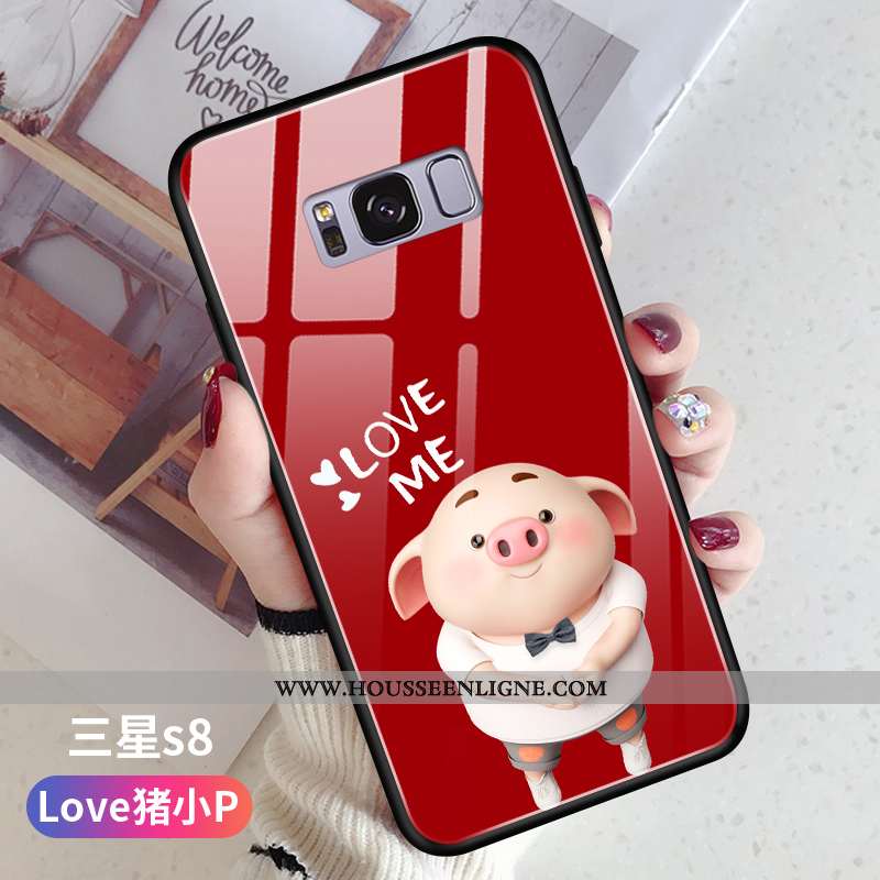 Étui Samsung Galaxy S8 Verre Personnalité Téléphone Portable Ultra Net Rouge Nouveau Jaune