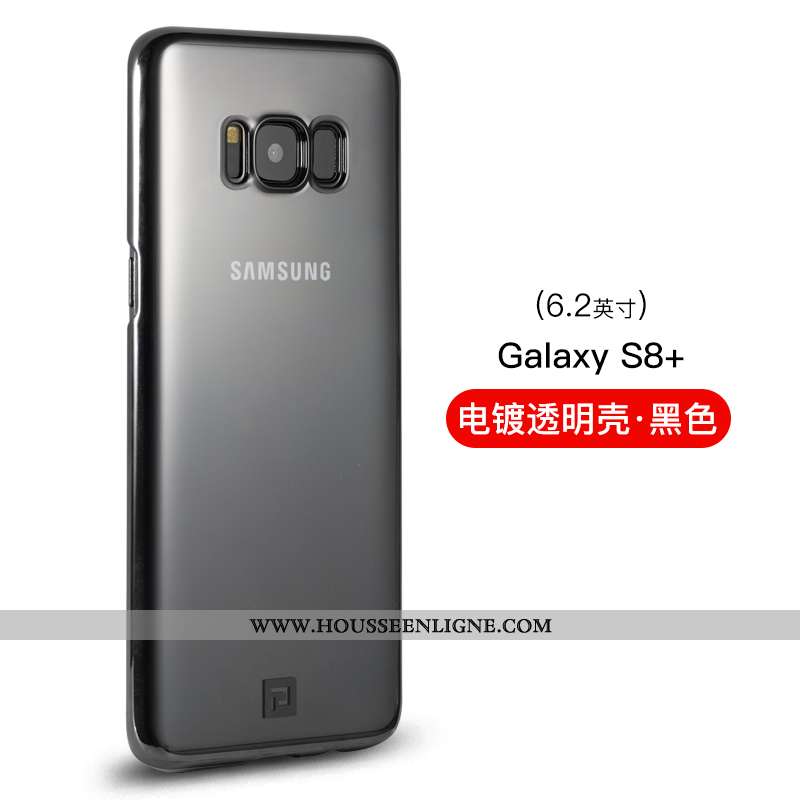 Étui Samsung Galaxy S8+ Verre Transparent Fleur Légère Incassable Placage Coque Doré