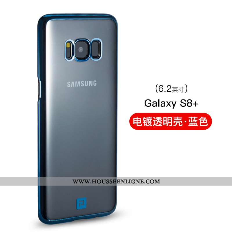Étui Samsung Galaxy S8+ Verre Transparent Fleur Légère Incassable Placage Coque Doré