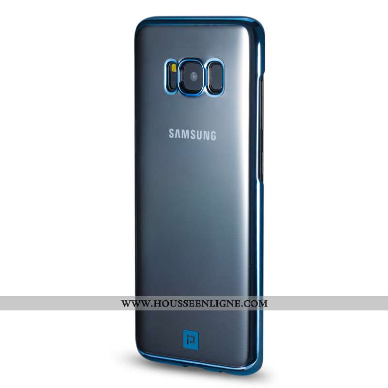 Étui Samsung Galaxy S8+ Verre Transparent Fleur Légère Incassable Placage Coque Doré