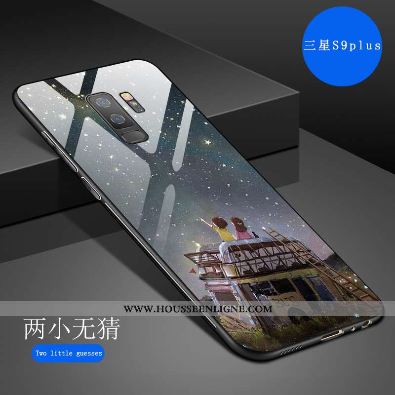 Étui Samsung Galaxy S9+ Créatif Dessin Animé Fluide Doux Tout Compris Art Net Rouge Incassable Gris
