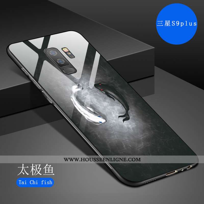 Étui Samsung Galaxy S9+ Créatif Dessin Animé Fluide Doux Tout Compris Art Net Rouge Incassable Gris