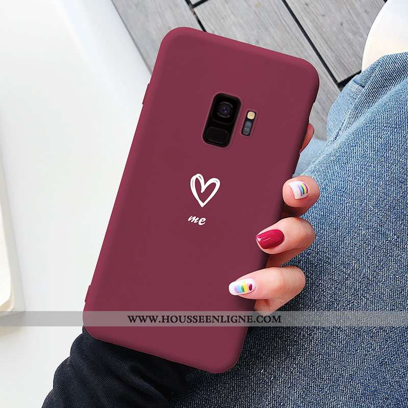 Étui Samsung Galaxy S9 Créatif Dessin Animé Légère Protection Fluide Doux Amour Ultra Verte