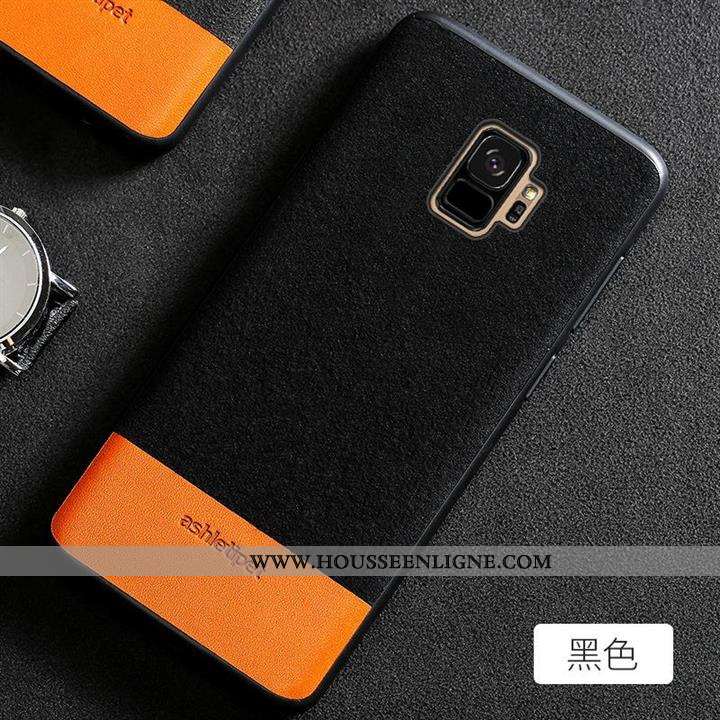 Étui Samsung Galaxy S9 Cuir Daim Fourrure Nouveau Incassable Antidérapant Téléphone Portable Rouge