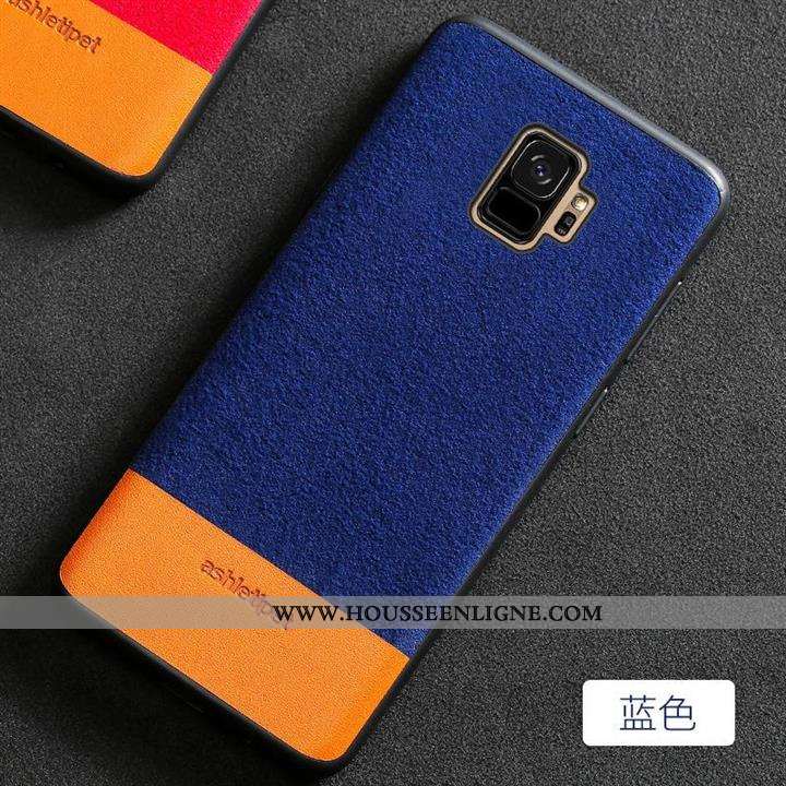 Étui Samsung Galaxy S9 Cuir Daim Fourrure Nouveau Incassable Antidérapant Téléphone Portable Rouge
