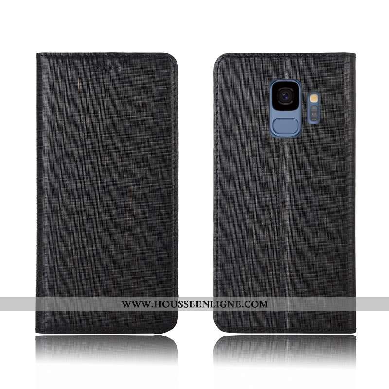 Étui Samsung Galaxy S9 Cuir Fluide Doux Étoile Téléphone Portable Coque Tout Compris Rouge