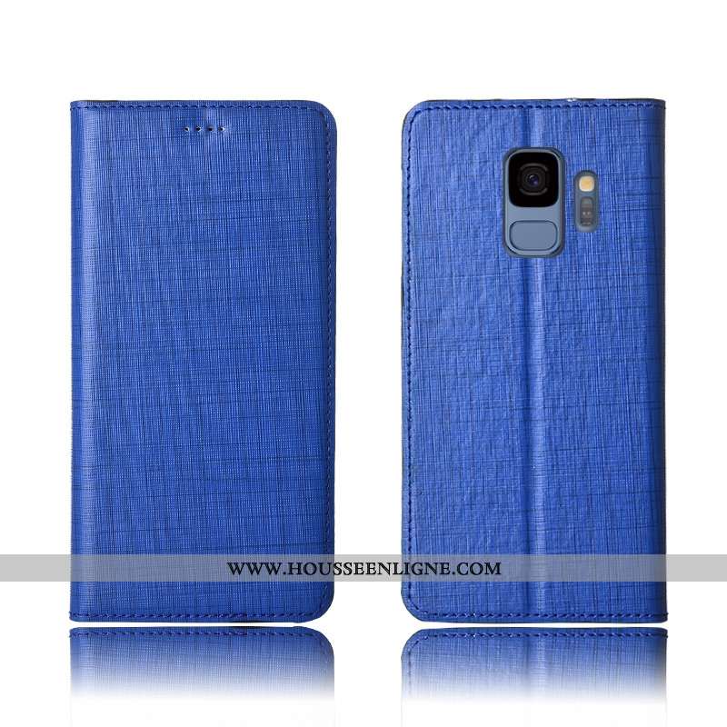 Étui Samsung Galaxy S9 Cuir Fluide Doux Étoile Téléphone Portable Coque Tout Compris Rouge