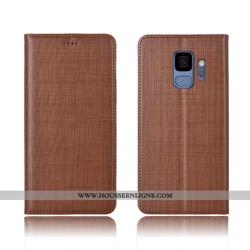 Étui Samsung Galaxy S9 Cuir Fluide Doux Étoile Téléphone Portable Coque Tout Compris Rouge