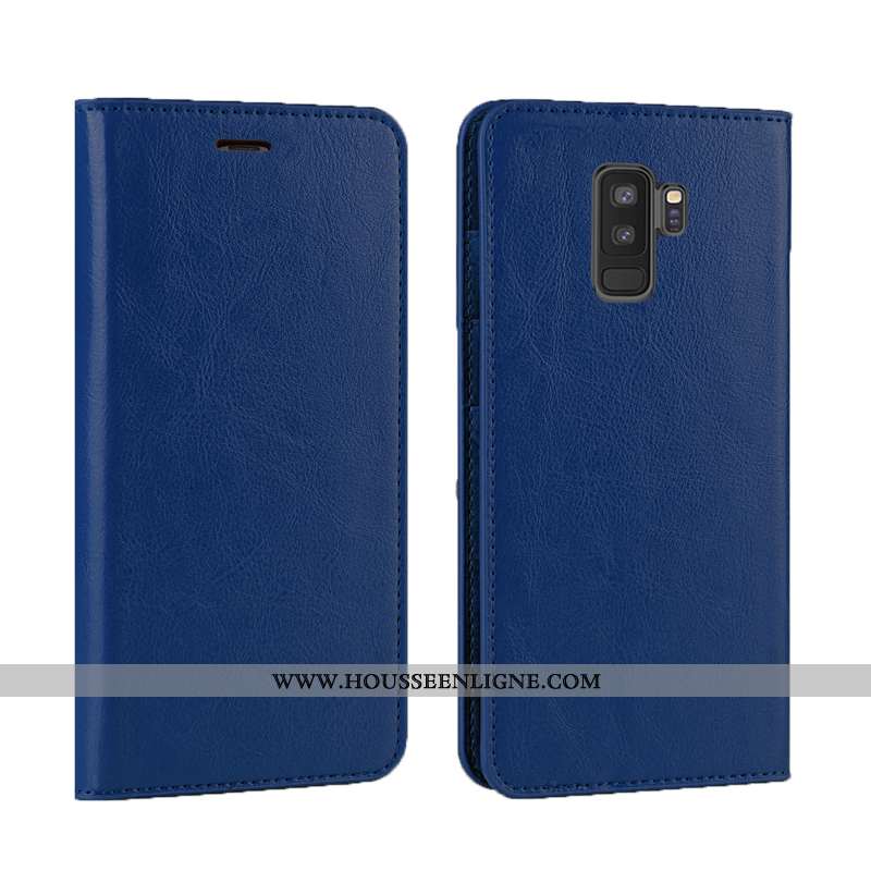 Étui Samsung Galaxy S9+ Cuir Protection Simple Incassable Téléphone Portable Business Tout Compris B