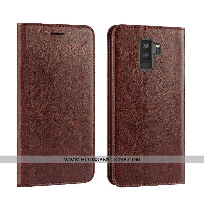 Étui Samsung Galaxy S9+ Cuir Protection Simple Incassable Téléphone Portable Business Tout Compris B