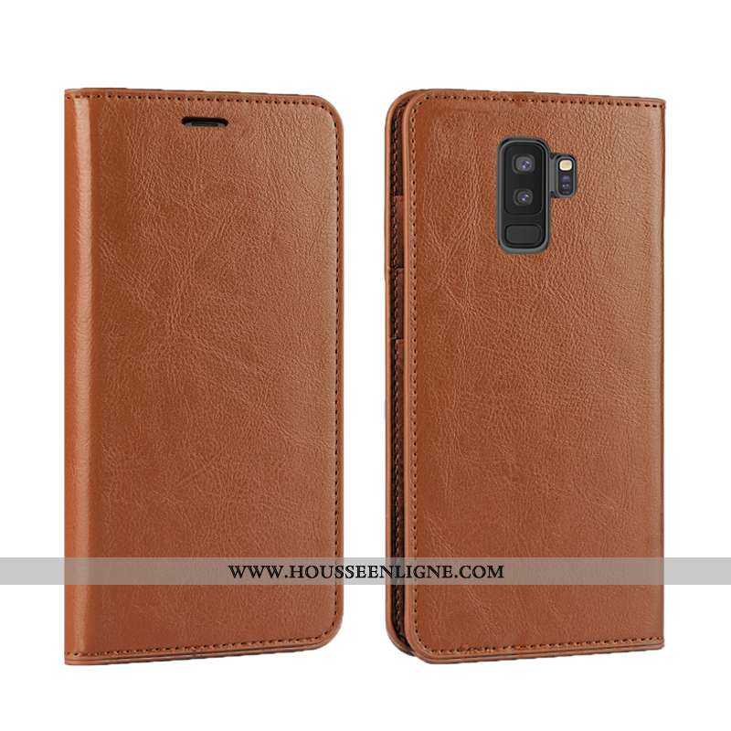 Étui Samsung Galaxy S9+ Cuir Protection Simple Incassable Téléphone Portable Business Tout Compris B